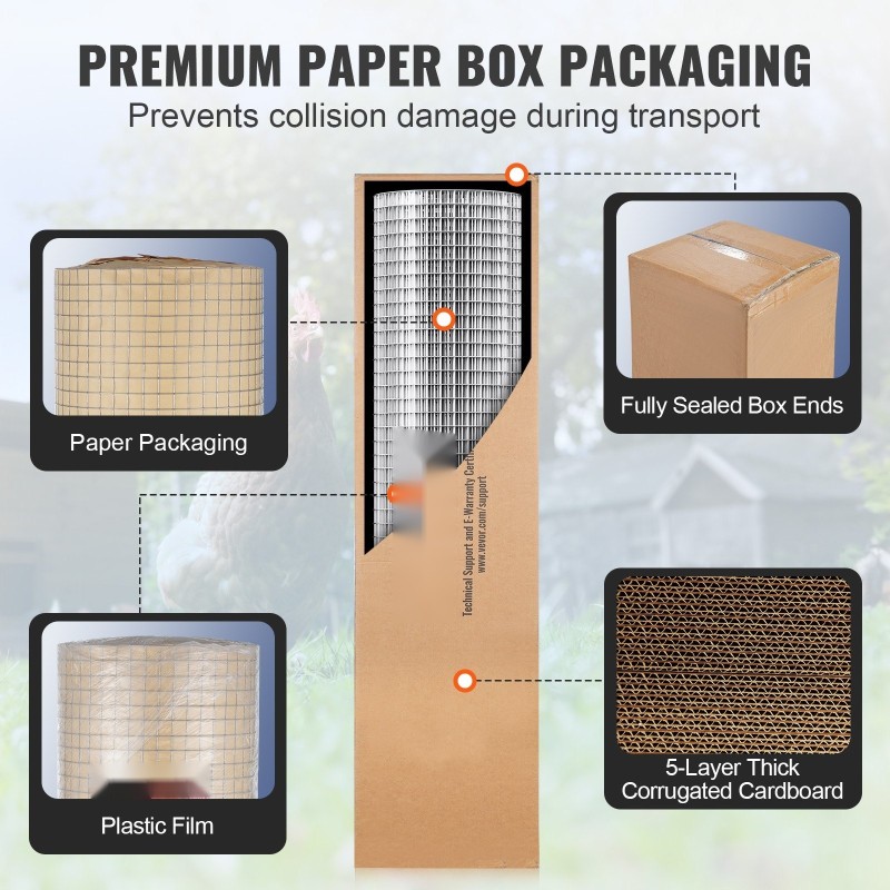 Kuumasinkitty hitsattu teräsverkkorulla 610 mm 7,62 m 12,7 mm silmäkoko