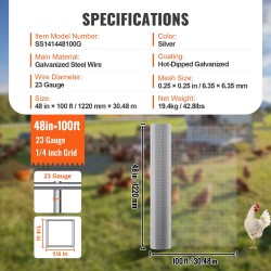 Kuumasinkitty hitsattu teräsverkko rulla 1220 mm 30,48 m silmäkoko 6,35 mm