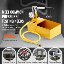 Hydraulinen manuaalinen painekoepumppu 25 bar 5 L säiliö 1 m letku