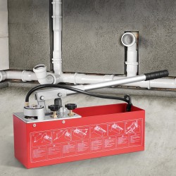 Hydraulinen manuaalinen painekoepumppu 10 litran vesisäiliöllä 25 barin maksimipaineella 1,4 metrin letkulla