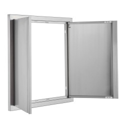 Ulkokeittiön ruostumaton teräs kaksoisovi 610x610 mm upotetut kahvat