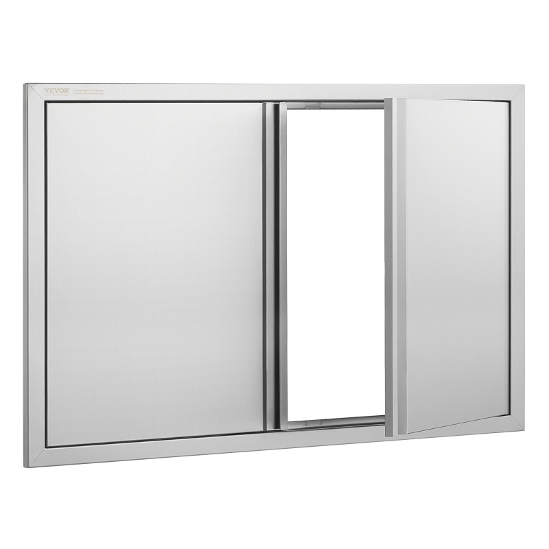 Seinään upotettava kaksiosainen ovipari ulkokeittiöön 914x610 mm ruostumaton teräs piilotetut vetimet