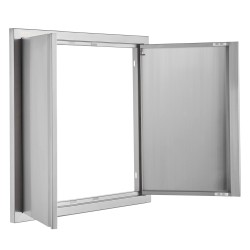 Kaksoisovi ruostumattomasta teräksestä 660x610 mm ulkokeittiöön upotetuilla kahvoilla