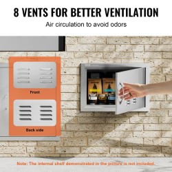 Ulkokeittiön ovi ruostumattomasta teräksestä 508x356 mm upotettava kahvalla