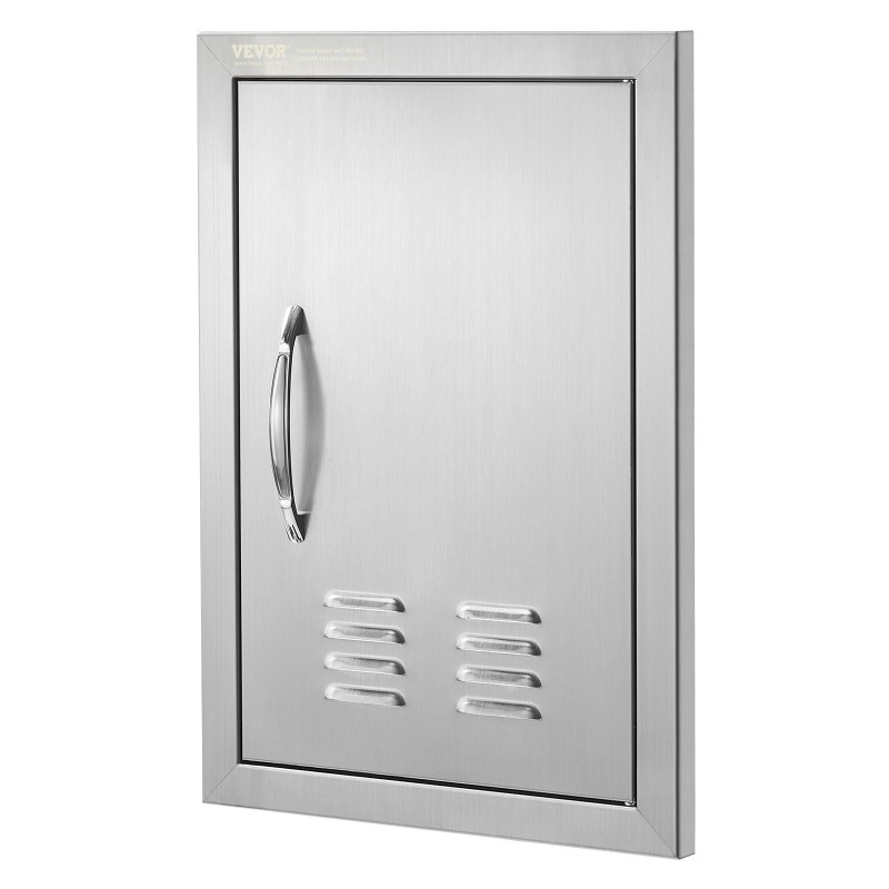 Ulkokeittiön huolto-ovi ruostumatonta terästä 356x508 mm yksiovinen kahvalla irrotettava