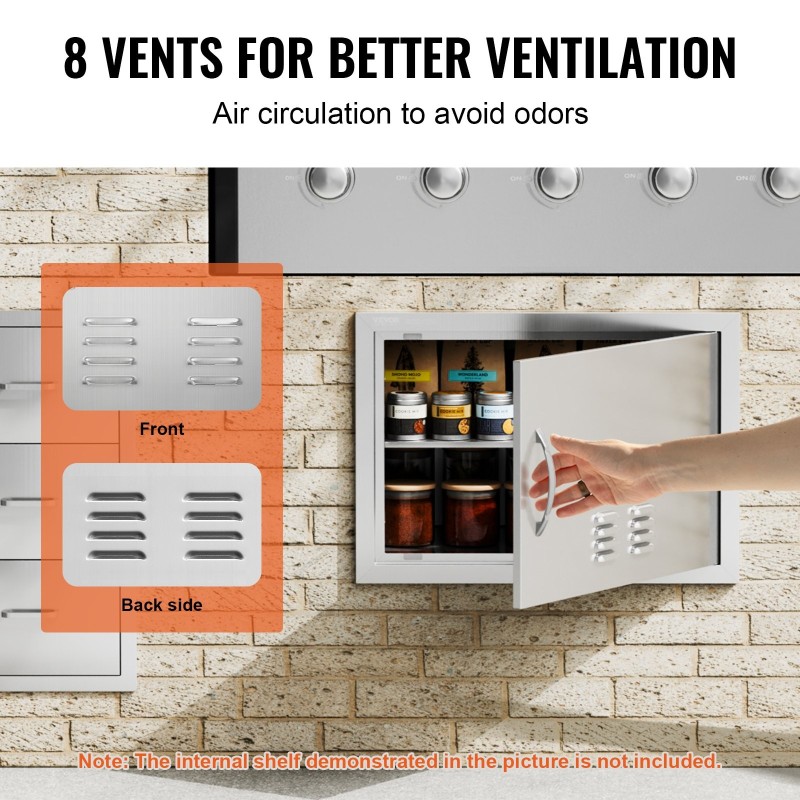 Teräsovi ulkokeittiöön ruostumattomasta teräksestä 610x432 mm yksiosainen saumaton kahvallinen