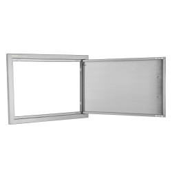 Kaapin ovi ruostumaton teräs 610x432 mm seinään upotettava kahvalla ulkokeittiöihin