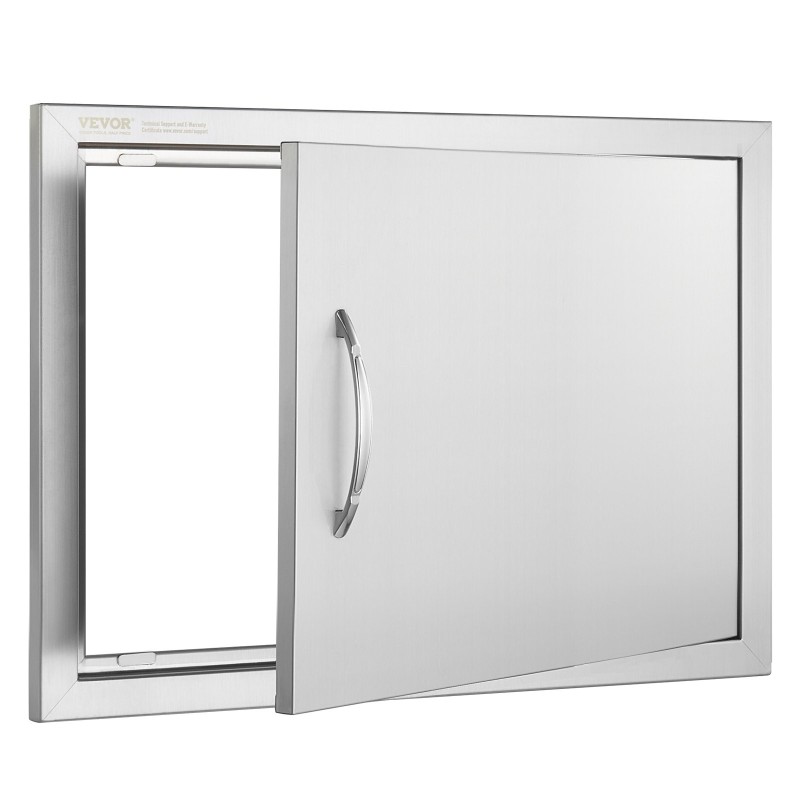 Kaapin ovi ruostumaton teräs 610x432 mm seinään upotettava kahvalla ulkokeittiöihin