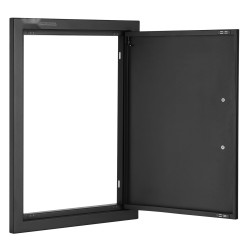 Huolto ovi ulkokeittiöön kylmävalssattu teräslevy 415x570 mm mattamusta kahvalla