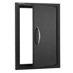 Huolto-ovi ulkokeittiöön kylmävalssattu teräslevy 415x570 mm mattamusta kahvalla