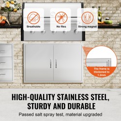 Ulkokeittiön kaksiosainen ruostumaton teräsluukku upotettava kahvalla 990x660 mm