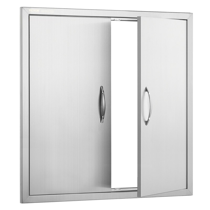 Kaapin ovi ulkokeittiöön ruostumatonta terästä 790x790 mm kaksiosainen seinään upotettava