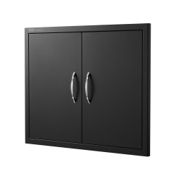 Ulkokeittiön ovi ruostumattomasta teräksestä kaksoisovi 788x610 mm mattamusta uppoasennettava