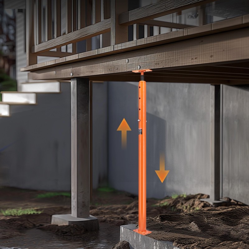 Lattiatunkki teräs teleskooppirakenteinen säädettävä 142–254 cm enimmäiskuorma 8164 kg