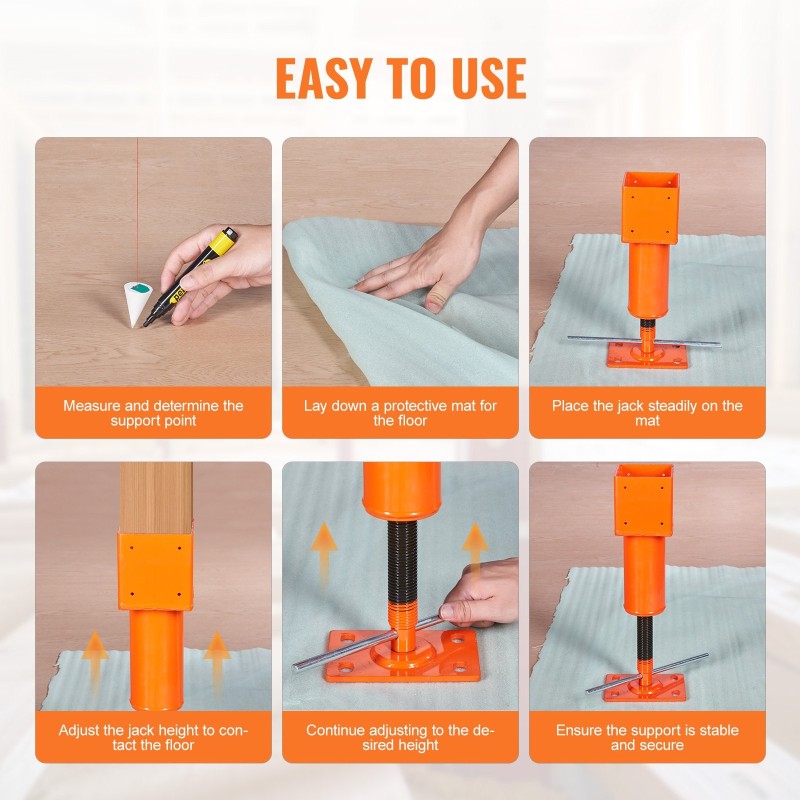 Ruuvitunkkipilari Q235-teräs sopii 101,6×101,6 mm puutolpalle 33,5–47,5 cm