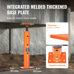 Teräs teleskooppitunkki väliaikaiseen tukeen säädettävä 48–91 cm jopa 8165 kg