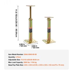 Säädettävä teräslattiatunkki tilapäiseen tukeen 29,5–40,6 senttimetriä neljän kappaleen pakkaus