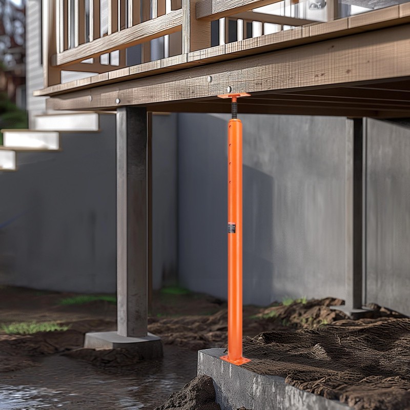 Teräksinen teleskooppinen lattiatunkki korkeus 137–381 cm kantavuus 5080 kg väliaikaiseen tukeen