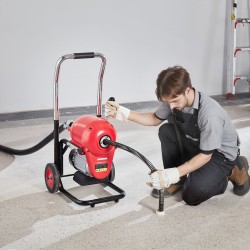 Viemärinpuhdistuskone karkaistu teräskaapeli 120 jalkaa 6/5-tuumainen 1100W 6 leikkuupäätä käsinsyöttö