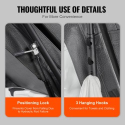 Kylpytynnyrin ja porealtaan kannennostin hydraulinen alumiinirakenteinen säädettävä leveys 175–245 cm molemmille sivuille