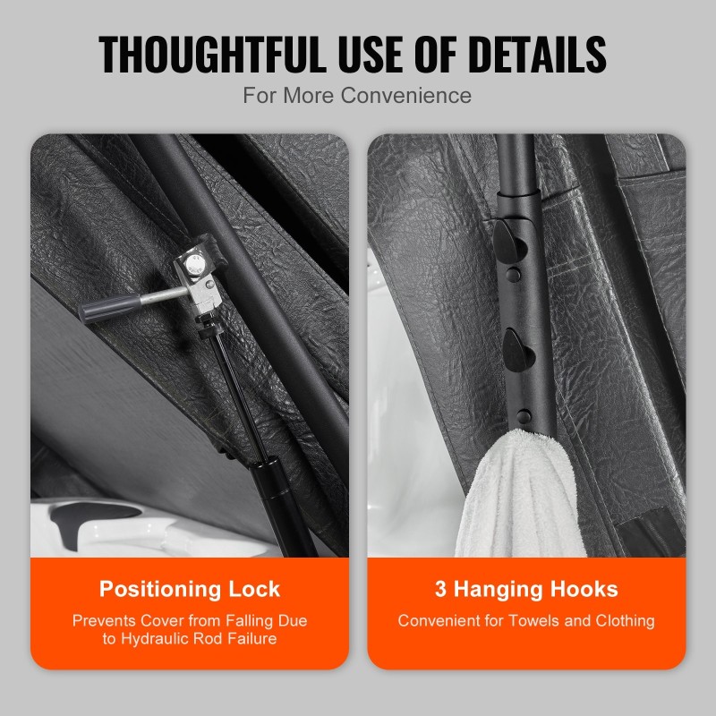 Kylpytynnyrin ja porealtaan kannennostin hydraulinen alumiinirakenteinen säädettävä leveys 175–245 cm molemmille sivuille