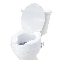 Korotettu wc-istuin 100 mm korotus PP-muovi 136 kg kantavuus yleismallinen sisältää wc-istuinkannen