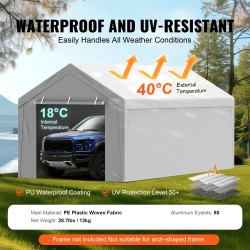 Autokatoksen vaihtopeite 6000 x 3000 mm 210 g PE-kangas vedenpitävä UV-suojattu