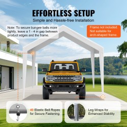 Autoteltan katospeite 6100 x 3040 mm PE-muovikudottu 210 g valkoinen