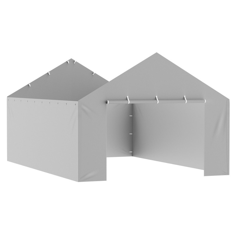 Pressuseinä autotalliteltalle PE kudottu kangas UV-suojattu 6000 x 3950 mm harmaa