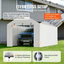 Autokatoksen polyeteenikankainen sivuseinä 6000 x 3000 mm vedenpitävä aurinkosuojattu valkoinen