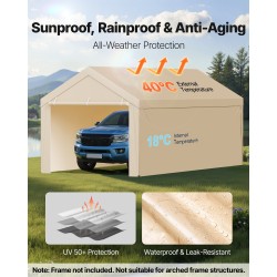 Autoteltan korvauspressu 3×6 m 210g PE-katto 180g PE-sivut vedenpitävä runkoa ei sisällä