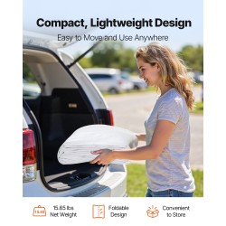 Autokatoksen vaihtopeite 210 g PE-kudottu kangas 6,09×3,65 m valkoinen vedenpitävä UV-suojattu