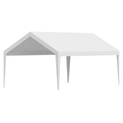 Autokatoksen vaihtopeite 210 g PE-kudottu kangas 6,09×3,65 m valkoinen vedenpitävä UV-suojattu