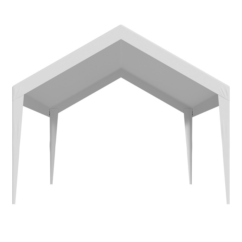 Autokatoksen vaihtopeite 210 g PE-kudottu kangas 6,09×3,65 m valkoinen vedenpitävä UV-suojattu