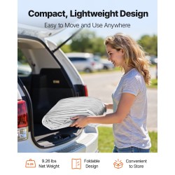 Autotelttapeite 210 g PE 3 x 6 m vedenpitävä UV-suojattu harmaa pallokuminyörit