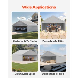 Autokatoksen vaihtopeite PE-kankainen 6,09 x 6,09 m sivuseinillä