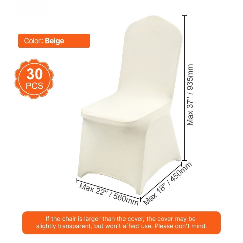 Taittotuolinsuojat 95% polyesterikuitu 5% spandex 30 kpl ivorinsävyinen sopii käsinojattomiin tuoleihin