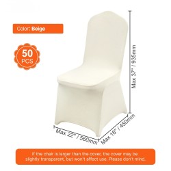 Taittotuolin venyvä spandex-kangas suojukset 50 kpl beige konepestävä