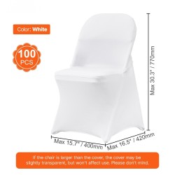 Tuolinsuojat spandex-kankaasta taittotuoleille 100 kpl valkoiset konepestävät