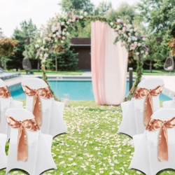 Tuolinsuojat spandex-kankaasta taittotuoleille 100 kpl valkoiset konepestävät