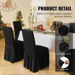 Tuolinpäälliset 95 prosenttia polyesteriä 5 prosenttia spandeksia 4 kpl musta