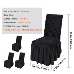 Tuolinpäälliset 95 prosenttia polyesteriä 5 prosenttia spandeksia 4 kpl musta
