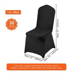 Tuolinsuojukset elastaanikangas 30 kpl musta pesukelpoiset taittotuoleille