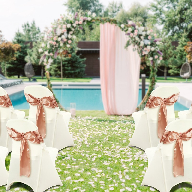 Taittotuolisuoja joustava spandex norsunluunvalkoinen 50 kpl konepestävä käsinojattomille