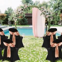 Tuolihuppuja spandex-kankaasta 50 kpl mustat joustavat pestävät taittotuoleihin