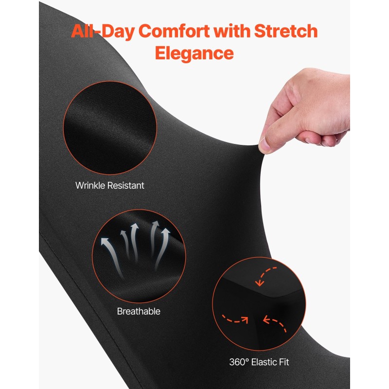 Tuolinsuojat polyesteri-elastaani joustavat 150 kpl musta enintään 510×450×950 mm