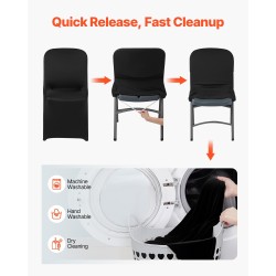 Tuolinpäälliset polyesteri spandex 30 kpl musta sopii tuoleille enintään 46x50x86 cm