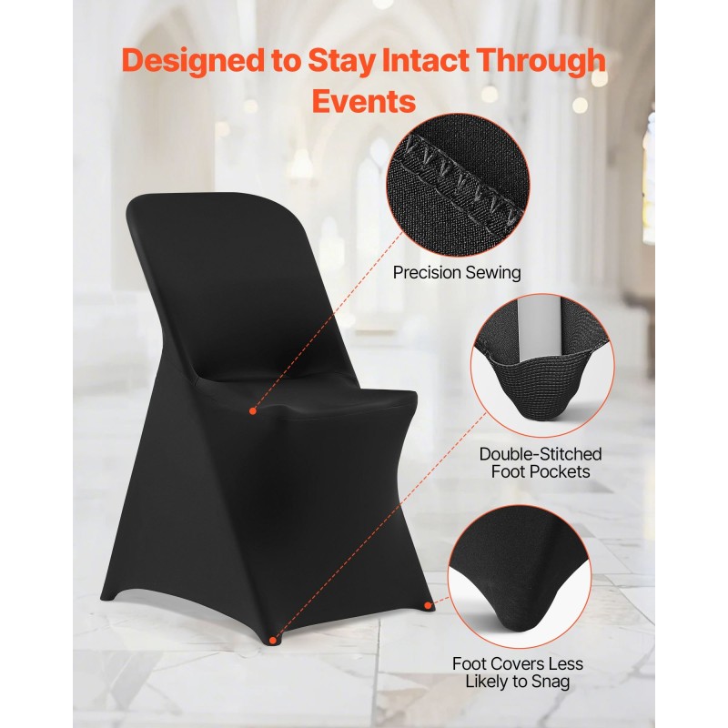 Tuolinpäälliset polyesteri spandex 30 kpl musta sopii tuoleille enintään 46x50x86 cm