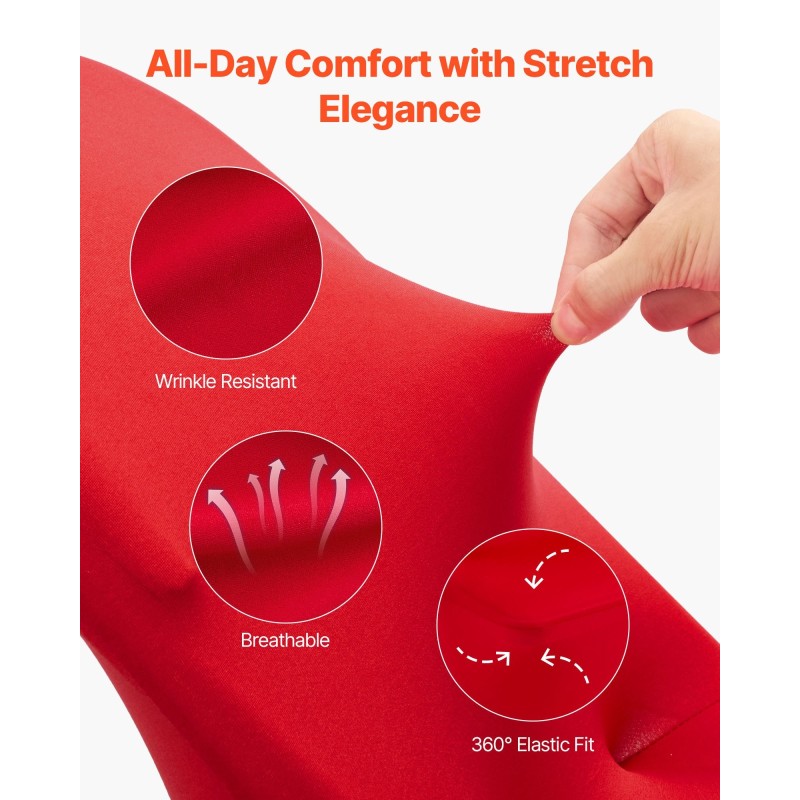 Tuolinpäälliset polyesteri-spandex 50 kpl punaiset joustavat etupuolelta tasaiset koolle 450x460x770 mm