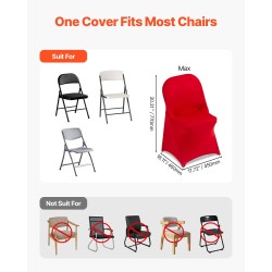 Tuolinpäälliset polyesteri-spandex 50 kpl punaiset joustavat etupuolelta tasaiset koolle 450x460x770 mm